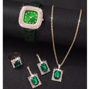 Women's Jewelry & Watch Gift Set - Green