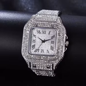 Silver Roman Diamond Watch