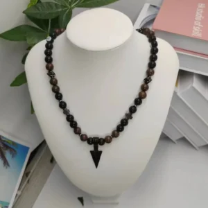 Black Stone Beaded Necklace
