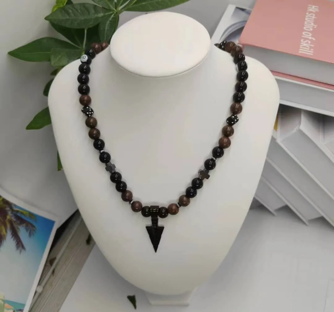 Black Stone Beaded Necklace