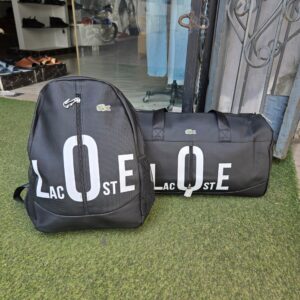 Lacoste Black Backpack & Duffel Bag Set