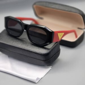 Prada Red & Black Square Sunglasses
