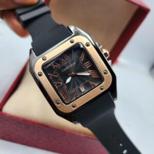Cartier Santos Watch - Black & Bronze