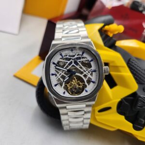 Patek Philippe Skeleton Silver Watch