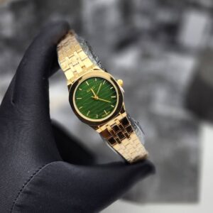 Gucci Round Green Dial Gold Watch
