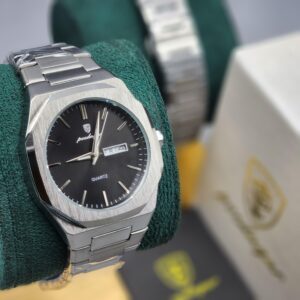 Poedagar Silver Black Men's Watch