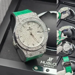 Luxury Hublot Diamond Watch – Green Strap
